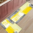 thumbnail image 3 of Kitchen Rug Sets 2 Piece Abstract Geometric Painting Non Slip Anti Fatigue Floor Mats Grey Yellow Comfort Soft Absorb Cushioned Standing Doormat Runner Rugs (19.7x31.5+19.7x47.2 inch), 3 of 6