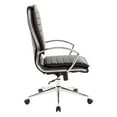 thumbnail image 3 of High Back Manager's Faux Leather Chair in Black with Chrome Base, 3 of 5