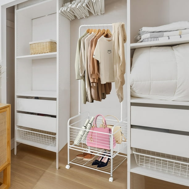 Garment Rack for Hanging Clothes Rolling Clothing Clothes Rack with Storage Baskets Walmart
