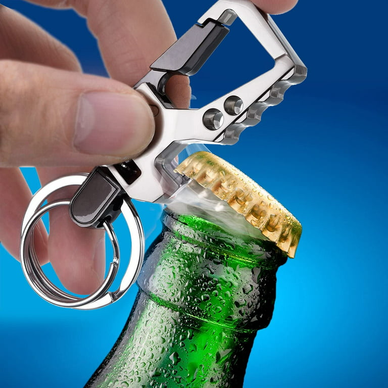Pamolon Men's Keychains Keyrings, 2 Pack Belt Key Clip Holder for Men, Zinc Alloy Quick Release Keychain Clip Key Ring, Size: Large, Silver
