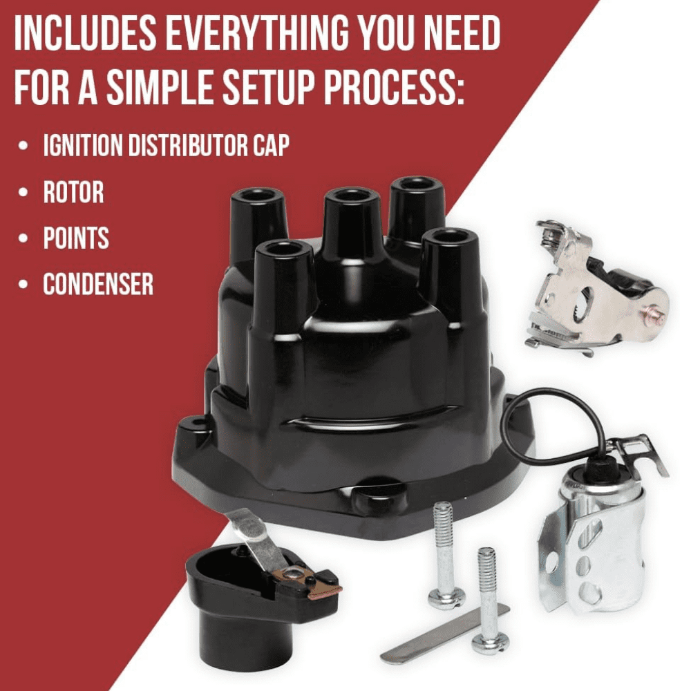 FASWORX 393-9459Q1 Tune-Up Kit Ignition Distributor Cap/Rotor/Condenser, and Points for Mercruiser