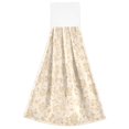 thumbnail image 7 of Haosy 2 Pack Kitchen Wash Cloths with Hanging Loops Absorbent Absorbent Quick Drying Hand Towels, Beige Small Floral Motifs, 7 of 7