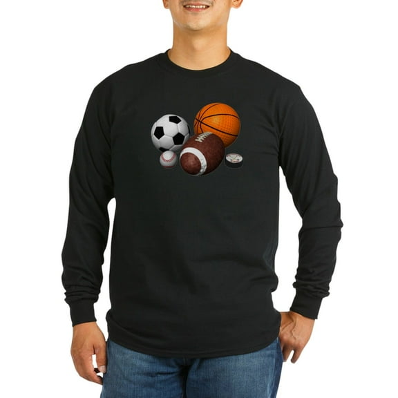 CafePress - Sports Balls Long Sleeve Dark T Shirt - Long Sleeve Dark T-Shirt
