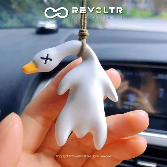 Cute Duck Hanging Decoration Ornament 1pc, Rear View Mirror Creative Hanging Decoration, Swinging Roast Duck Goose Car Rearview Mirror Ornaments, Pendant Gift Ideas, Car Interior Hanging Accessories