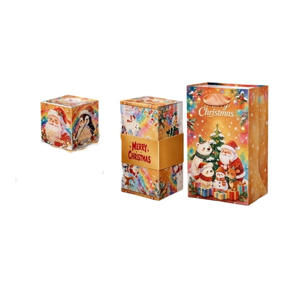 Christmas Surprise Confetti Gift Box Santa Exploding Bounce Box Set for Money Cash Gifts