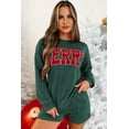 thumbnail image 6 of Women's Evergreen Corded MERRY Long Sleeve Graphic Top and Shorts Set - [ZhiHiMeRi] | (US 20-22)2XL, 6 of 6