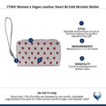 thumbnail image 5 of CTM  Vegan Leather Heart Bi-Fold Wristlet Wallet (Women), 5 of 5
