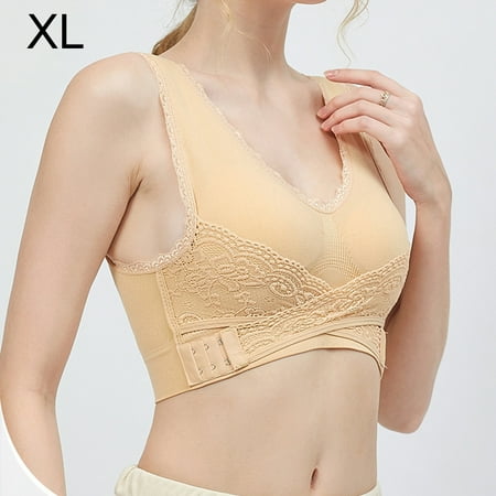 

Liveday Push Up Bra Women s Seamless Lace Padded Bra Wirefree Bralette Front Buckle Design Sports Yoga Bra