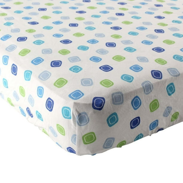 Luvable Friends Baby Boy and Girl Fitted Pack N Play Sheet Blue Dots