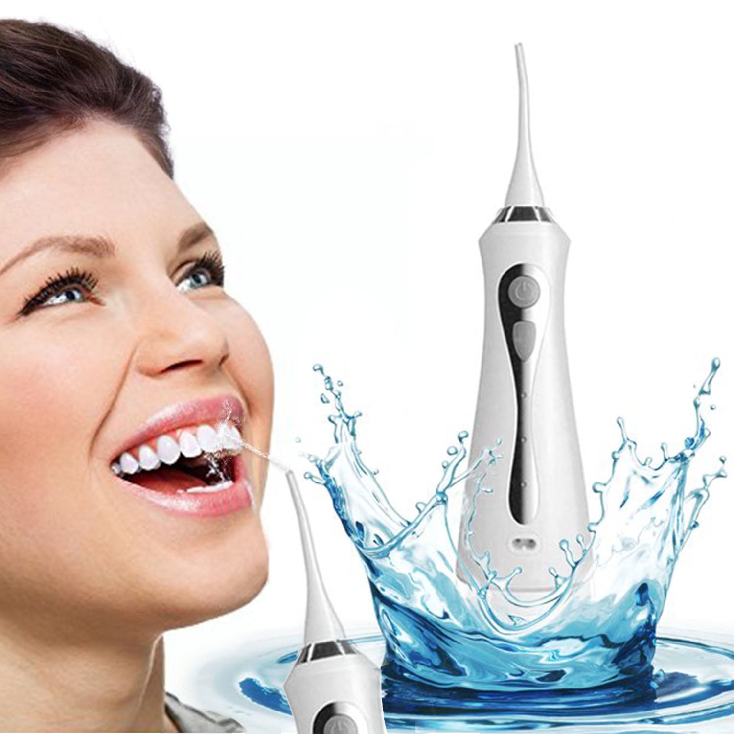 HKEEY Portable Water Flosser Teeth Cleaner, Cordless Electric Oral Irrigator with 230ml and USB Rechargeable, Professional Dental Water Flosser Oral Irrigator IPX7 Waterproof & 3-Mode