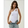 thumbnail image 3 of Slim Fit Asymmetrical Collar Cut Out Body Top, 3 of 5
