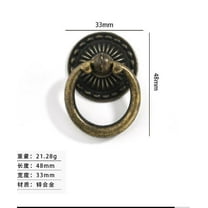 LOLIPPYY 8pcs Vintage Antique Drop Pulls - Round Drawer Handles with Single Mounting Hole - Cabinet Knobs for Nightstand and Dressing Drawer