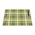 thumbnail image 1 of YFYANG Washable Heat-Resistant Placemats, 70% PVC/30% Polyester, Green Christmas Plaid Kitchen Table Mat, 12" x 18" 4 Pcs, 1 of 6