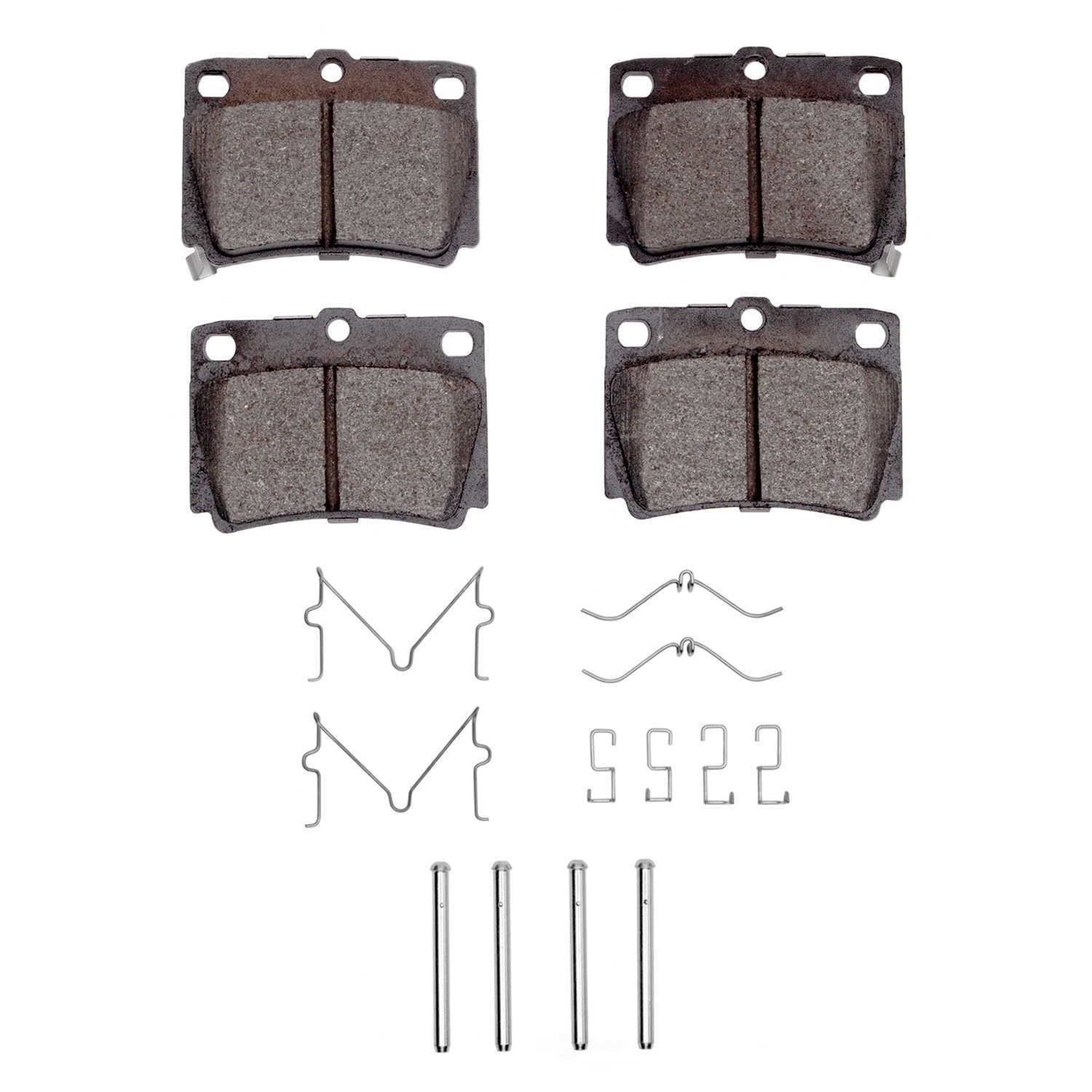Dynamic Friction Company 1551-0733-01 DFC 5000 Advanced Brake Pads - Semi Metallic and Hardware Kit
