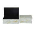 thumbnail image 6 of CosmoLiving by Cosmopolitan Geometric White Glass Decorative Box with Hinged Lid, 2 Count, 6 of 8