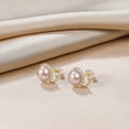 thumbnail image 3 of RVLA Romance Victory 18k Yellow Gold Plated S925 Sterling Silver 8-9mm Freshwater Pink Purple Pearls Cubic Zirconia Earrings, 3 of 6