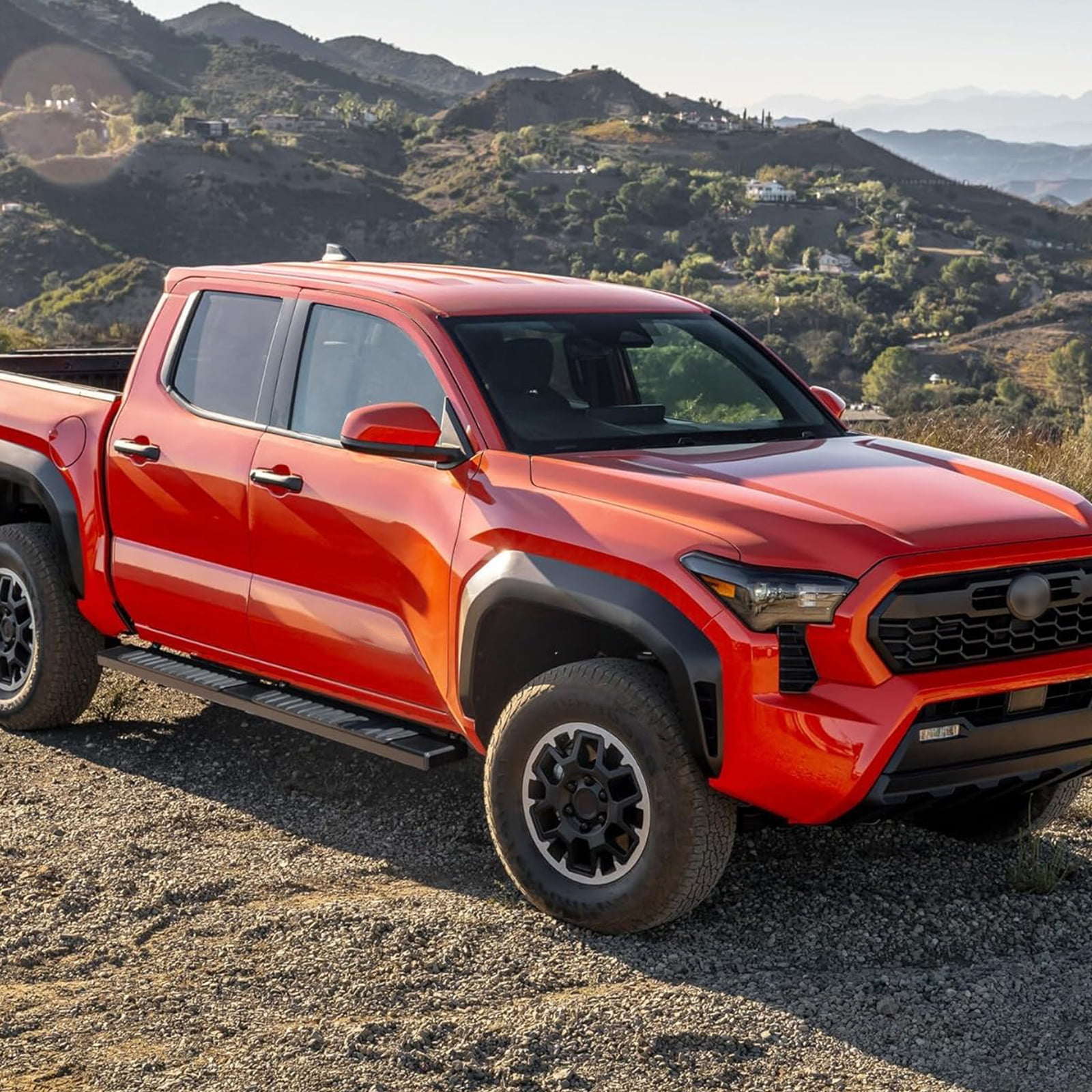 Running Boards Side Steps Compatible with 2024 2025 Toyota Tacoma Double Cab & Crew Cab (4 Full-Size Doors), Heavy-Duty Carbon Steel Nerf Bar Side