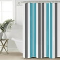 thumbnail image 6 of Waterproof Shower Curtain, Blue Grey Striped Polyester Fabric Bathroom Curtains with 12 Hooks, 72"" W x 96"" H, Gray Modern Abstract Art Quick-Drying Bathtub Curtain, Stripeoud6202, 6 of 6