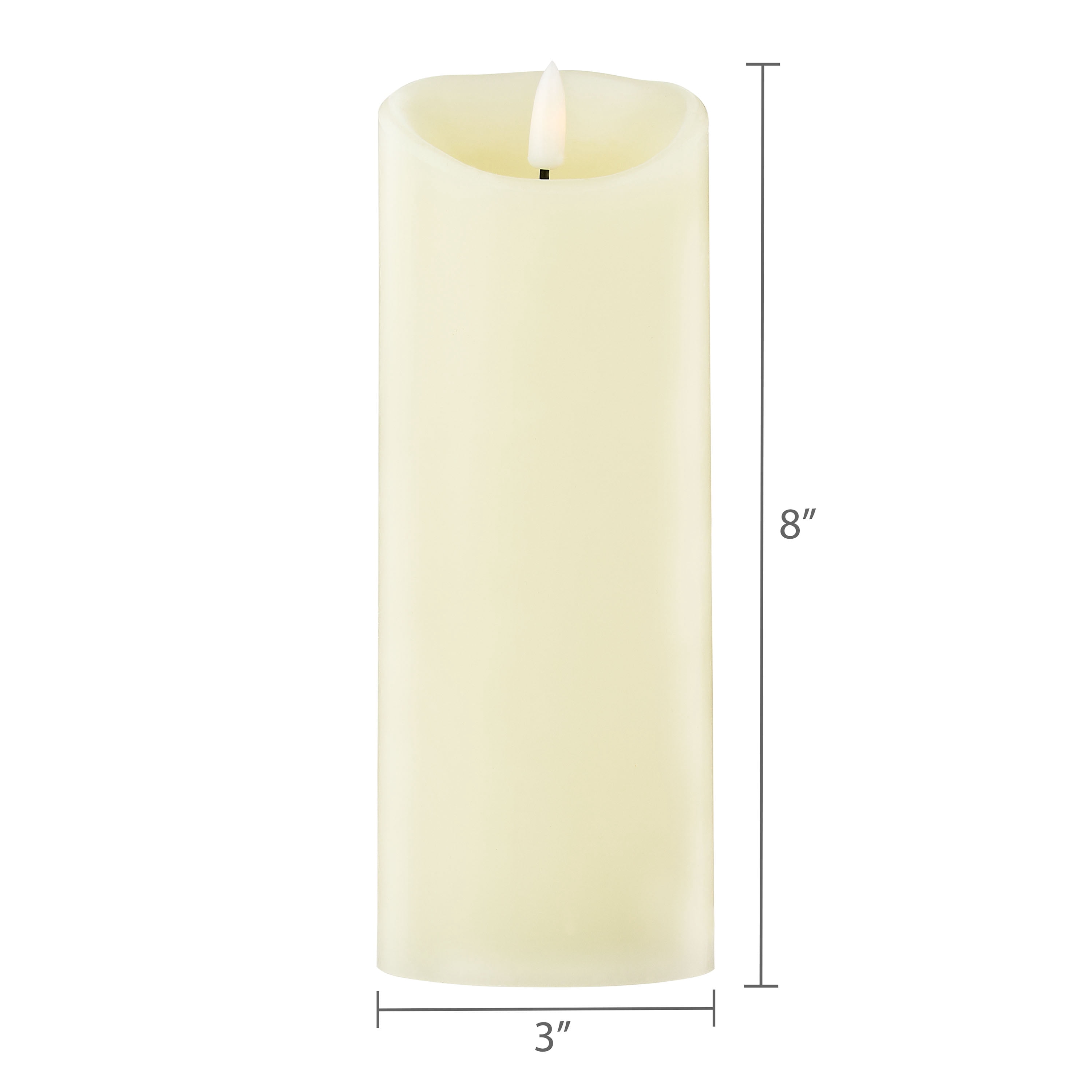 Way To Celebrate 7.87 in Ivory Battery-Operated LED Flameless Pillar Candle