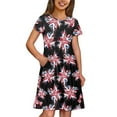 thumbnail image 3 of Uourmeti British Flag Patriot Short Sleeve Dresses for Little Girls Summer Soft Crewneck Midi Dress Casual Loose Swing Dresses with Pockets, 3 of 6