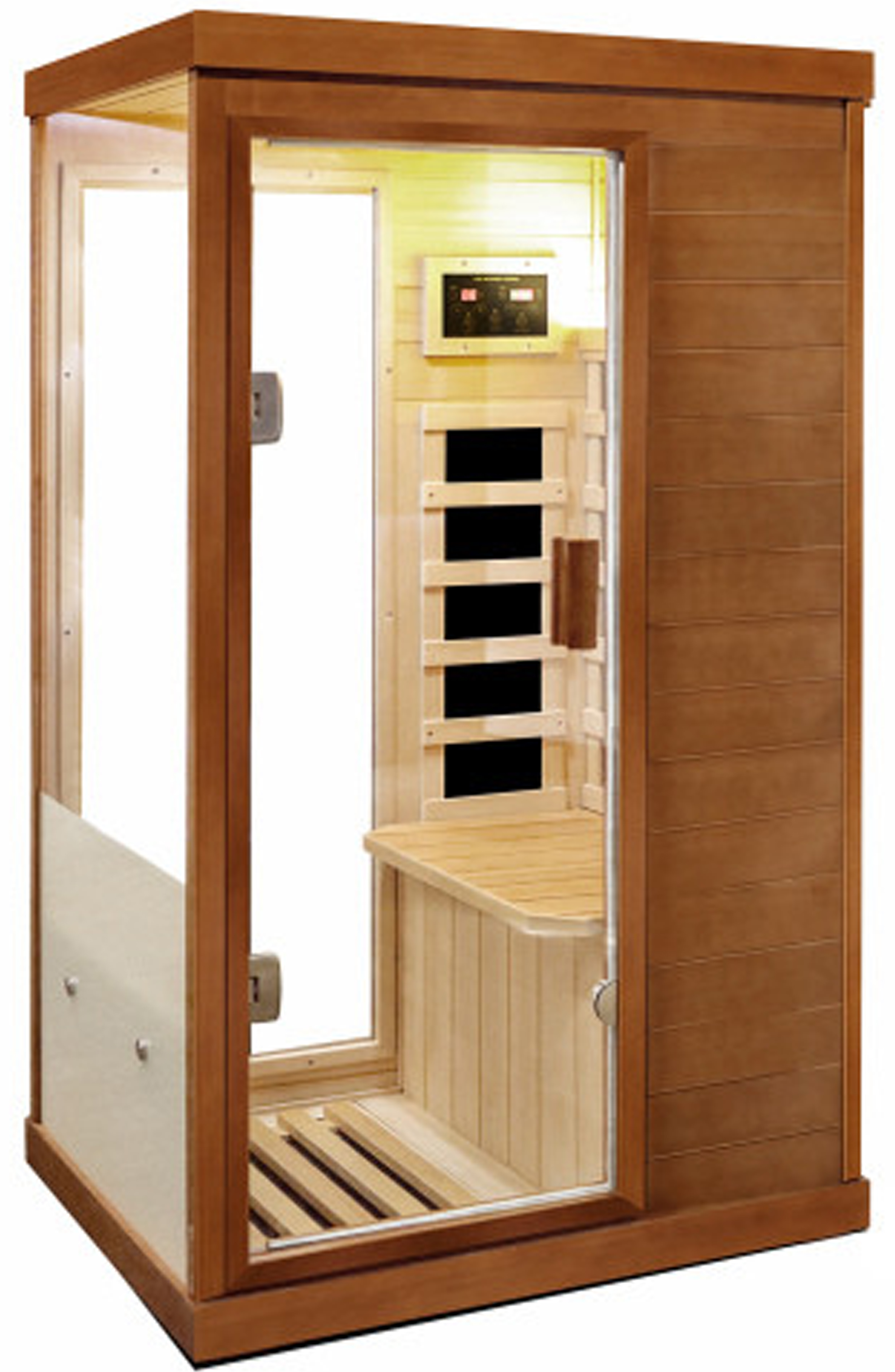 Far Infrared Sauna Canadian Hemlock Wood 800W Indoor 1 Person EMF FAR