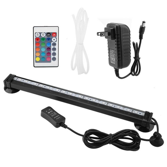 Qiilu Fish Tank Light, RC Tank Light,Fish Tank Bubble Light Underwater Led Light with Remote Control Aquarium Light Kit