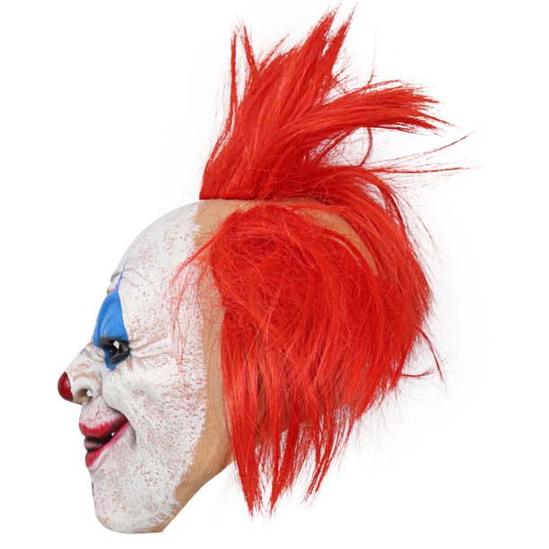 Halloween Red Nose Clown Helmet Face Mask Latex Scary Beak Cosplay Mask