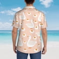 thumbnail image 4 of Vsdgher Geese and Flower Print Men's Hawaiian Shirts Button Down Tropical Holiday Beach Shirts Vacation Clothes,Medium, 4 of 7