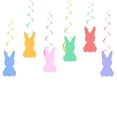 thumbnail image 1 of Easter Spiral Bunny Decoration Set for Spring Party Garden and Home Festive 6PCS, 1 of 3