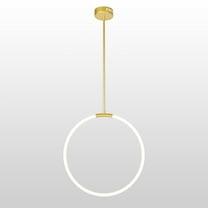 CWI Lighting Hoops 1 Light Contemporary Metal LED Chandelier in Satin Gold
