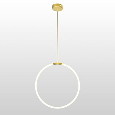 CWI Lighting Hoops 1 Light Contemporary Metal LED Chandelier in Satin Gold