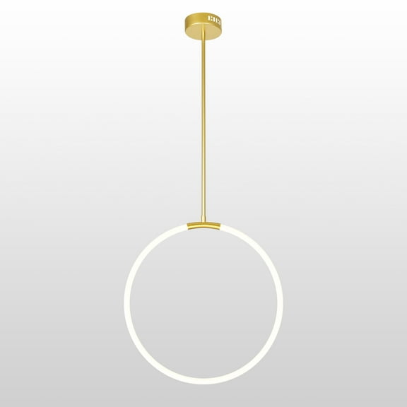 CWI Lighting Hoops 1 Light Contemporary Metal LED Chandelier in Satin Gold