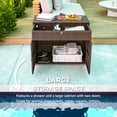 thumbnail image 5 of Outdoor Storage Cabinet, Waterproof PE Rattan Cabinet with Drawer for Indoor, Outdoor Swimming Pool, Mixed Brown, 5 of 11