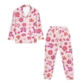 thumbnail image 4 of DISNIMO Women Pajama Sets Two-Piece Nightwear Flower Printed Long Sleeve Sleepwear Button Down Ladies Lounge Sets Fashion V Neck Loungewear with Long Pants, 4 of 6