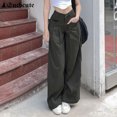 thumbnail image 2 of Pantalones lisos de moda coreana para mujer, ropa de calle Harajuku con bolsillos, pantalones holgados de los años 90, trajes vintage holgados de hip hop punk, 2 of 6