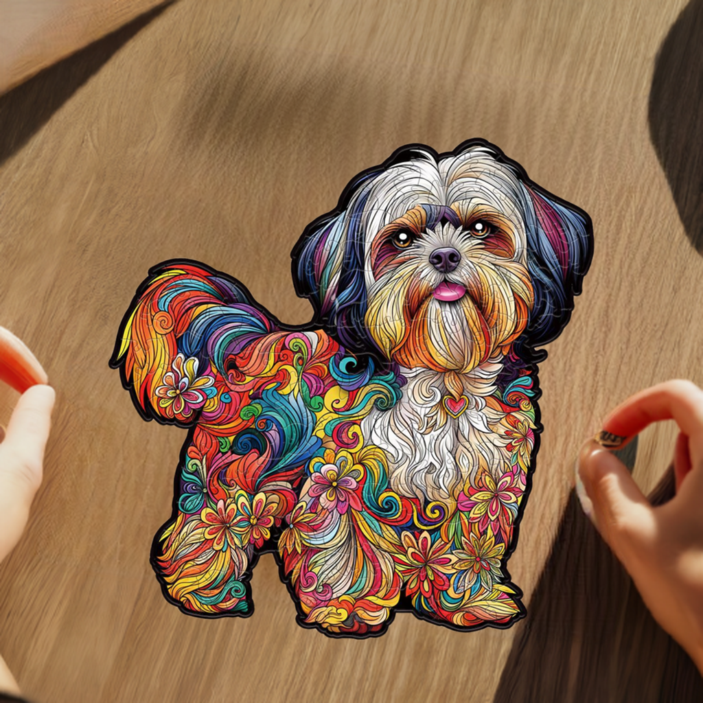 Nestologi Shih Tzu Dog Premium Wooden Jigsaw Puzzle for Adults - Large - 5 Hours to Complete