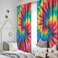 thumbnail image 5 of Blackout Kids Curtains,Colorful Rainbow Tie Dye Spiral Pattern Childrens Insulated Curtains Set Of 2,Bedroom Essentials,Toddler Room Decor 52"x84", 5 of 5