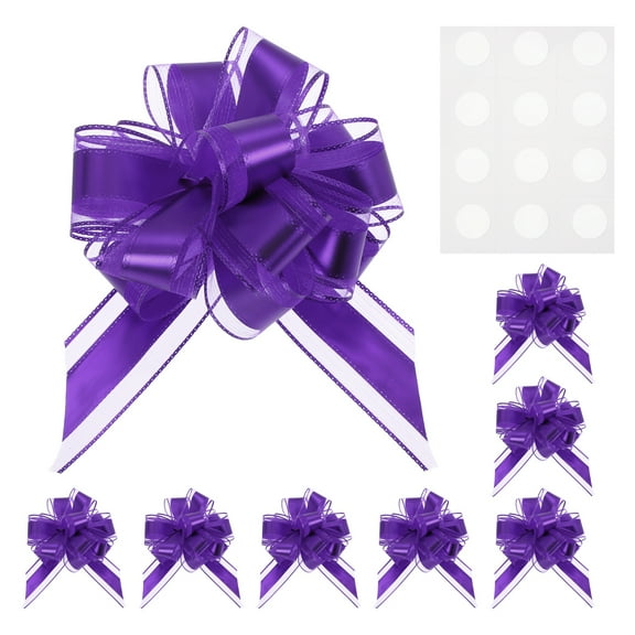 Uxcell 8 pack Large Bows for Gift Wrapping, Reusable Ribbon Bow Purple