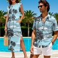 thumbnail image 3 of Yuyamidu Matching Vacation Outfits for Couples Mens Summer Shirts Palm Tree Dress Womens Summer Maxi Dress Button Up Short Sleeve Shirts for Men Casual Shirt Matching Couples Men's XL, 3 of 7
