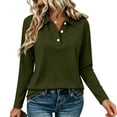 thumbnail image 2 of VBVC Women's Long Sleeve Collared Shirt , Ladies' Basic Button Down Pullover Blouse , Casual V Neck Work Tunic Top For Women, S-2XL, 2 of 8