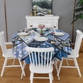 thumbnail image 2 of Pioneer Flower Floral Print Pattern Round Tablecloth 60"x60",Wrinkle Wipeable Table Cloth for Kitchen Dining Room Picnic Patio Party, 2 of 6
