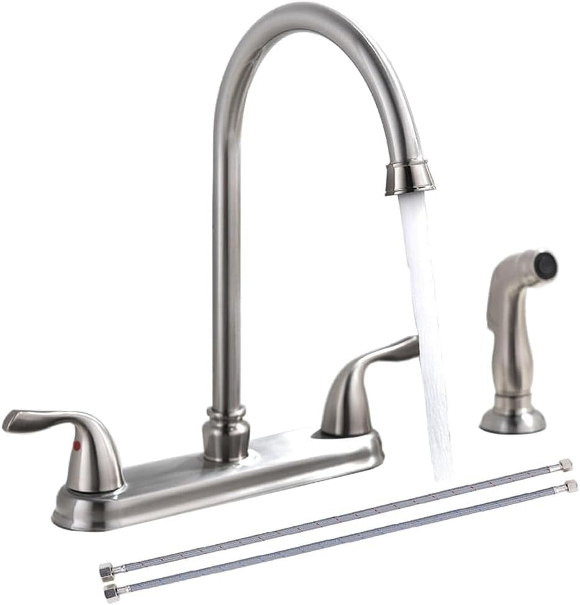 GOWIN Brushed Nickel Kitchen Faucet with Side Sprayer, 2