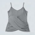 thumbnail image 7 of ZHYou No Boundrie Camisole Tops for Women V Neck Spaghetti Strap Wrap Front Ruched Loose Fit Casual Summer Tank Tops Gray Size 2XL, 7 of 7