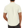 thumbnail image 3 of Maean Mens Tops Short Sleeve Button down Causal Shirt Lightweight Loose Summer Beach Wedding Shirts, 3 of 6