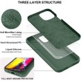 thumbnail image 4 of IBAOLEA Compatible avec Étui iPhone 12 & Étui iPhone 12 Pro [ Silicone Liquide avec Support ] Doublure en Microfibre Étui de Protection Robuste et Mince - Vert Pin, 4 of 8
