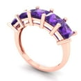 thumbnail image 2 of 2.5 ctw Wedding Band for Women - 14K Rose Gold Natural Amethyst Stackable Eternity Ring, 2 of 6