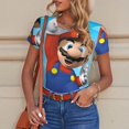 thumbnail image 2 of Saiise Mario J Women's Bodysuits Crew Neck Round Neck Short Sleeves Slim Fit Casual Basic Extender Bodysuit Daily Jumpsuit T Shirts, 2 of 7