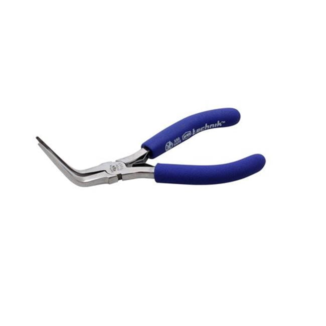 TECHNIK 10953 Pliers Bent Needle,Nose,6",Serrated