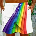 thumbnail image 5 of DDAPJ pyju Big and Tall Swim Trunks for Men LGBT Pride Rainbow Flag Printed Drawstring Beach Shorts Quick Dry Surfing Board Shorts with Pockets 2025 White XXL, 5 of 8