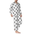 thumbnail image 2 of Wukai Retro Compass Men's Long-Sleeve Pajama Set - Comfortable Sleepwear with Button-Down Shirt and Pants-Medium, 2 of 6